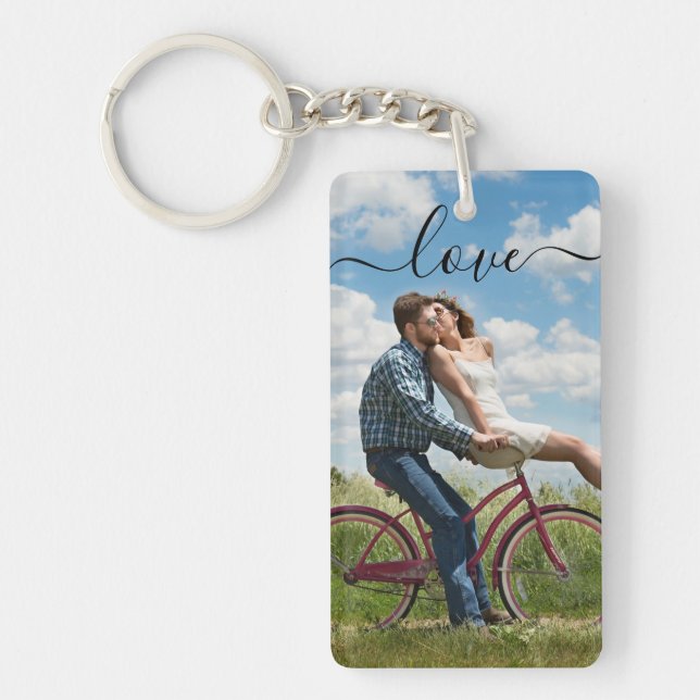 Personalized Photo & Text Photo Collage Keychain (Front)