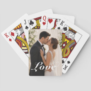 Personalized Photo & Text Script Love Heart Poker Playing Cards
