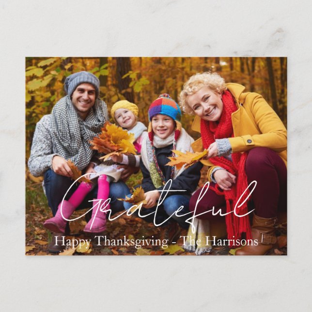Personalized photo thanksgiving postcard (Front)
