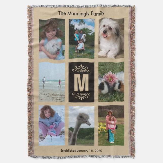 Personalized Photo Throw Blanket (Front Vertical)