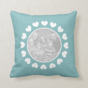Personalized photo throw pillow for family picture
