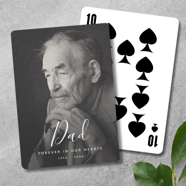 Personalized Photo Tribute Funeral Playing Cards (Dad Photo Memorial Poker Cards)
