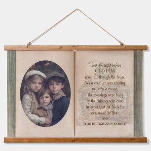 Personalized Photo Twas the Night Before Christmas Hanging Tapestry