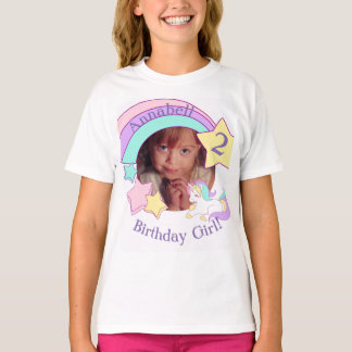 Personalized Photo Unicorn birthday T-Shirt