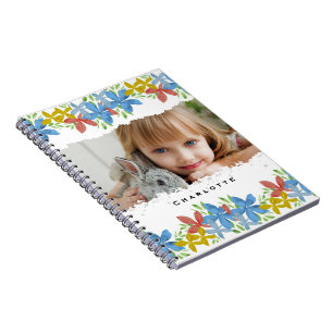 Personalized Photo Watercolor Floral Notebook
