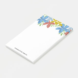Personalized Photo Watercolor Floral Post-it Notes