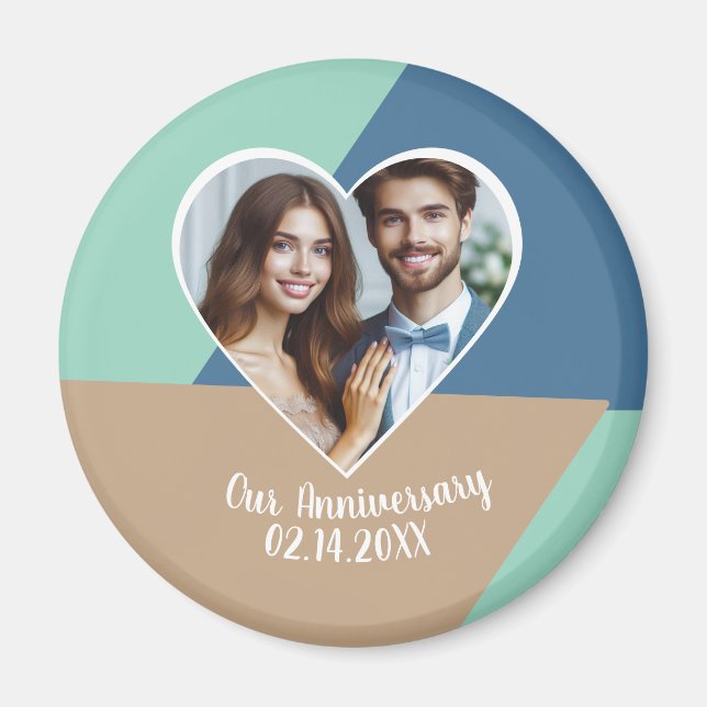 Personalized Photo Wedding Anniversary Keepsake Magnet (Front)