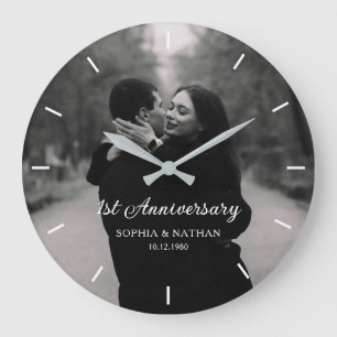 Personalized Photo Wedding Anniversary Large Clock