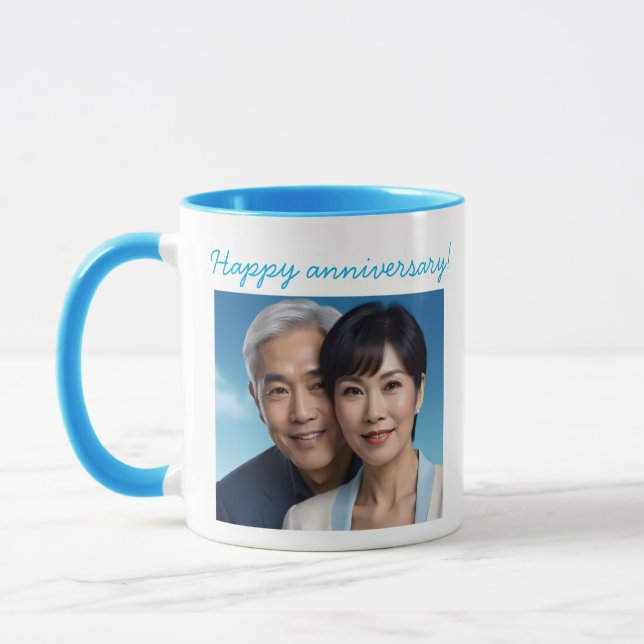 Personalized Photo Wedding Anniversary Mug (Left)