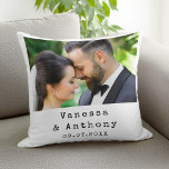 Personalized Photo Wedding Anniversary Throw Pillow<br><div class="desc">Create your own custom wedding anniversary gift featuring personalized photo,  names and date in typewriter typography.</div>
