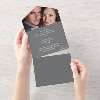Personalized Photo Wedding Card Custom Text 