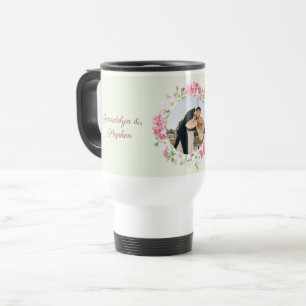 Personalized Photo Wedding Date Bride Groom Custom Travel Mug