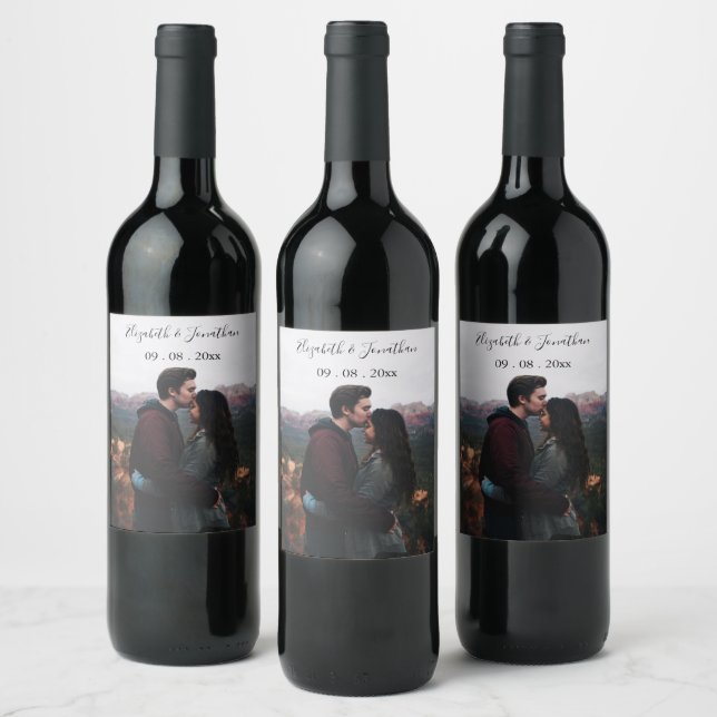 Personalized Photo Wedding Event Wine Label (Bottles)