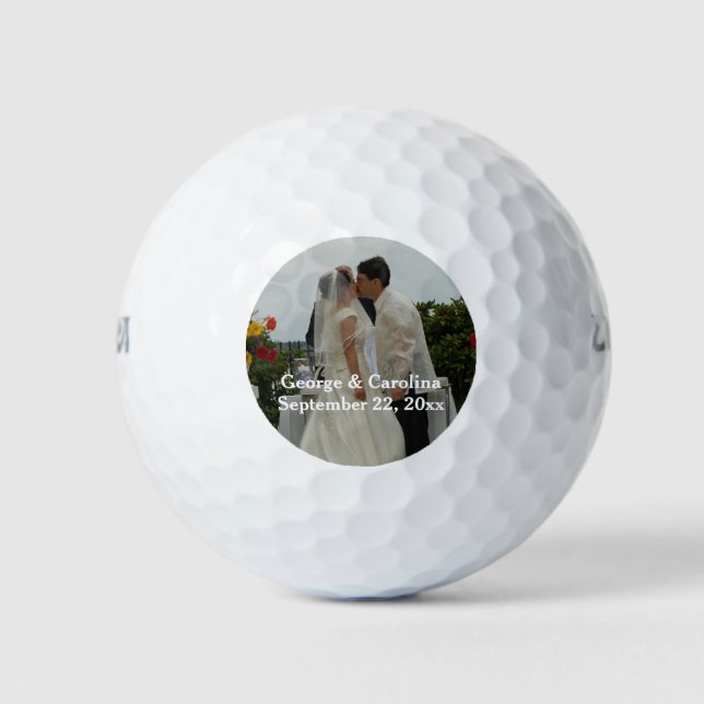 Personalized Photo Wedding Favour Golf Balls (Front)