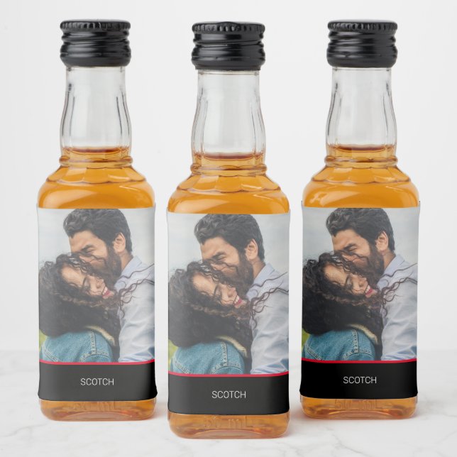 Personalized Photo Wedding Favour Mini Liquor Bottle Label (Bottles)