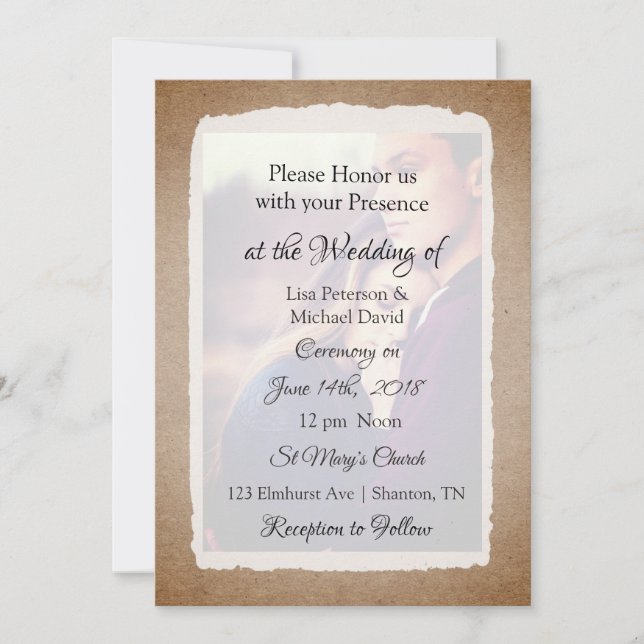 Personalized Photo Wedding invitations (Front)