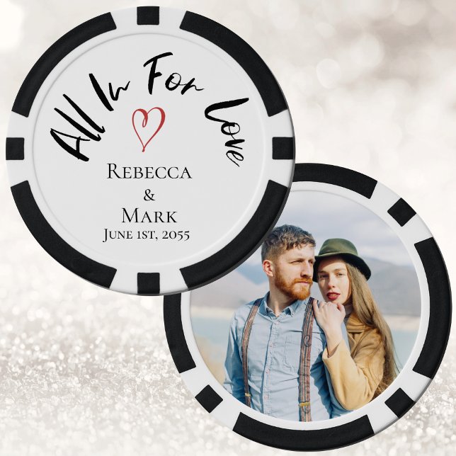 Personalized Photo Wedding Poker Chips (Custom Personalized Wedding Anniversary Engagement keepsake for guests. )