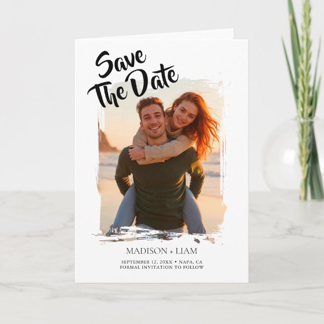 Personalized Photo Wedding Save the Date Announcement (Front)