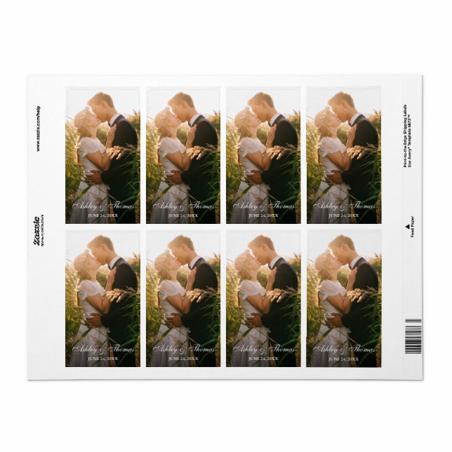Personalized Photo Wedding Small Favour Stickers (Full Sheet)