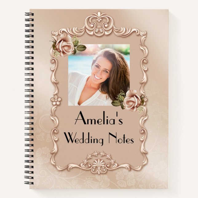 Personalized Photo Wedding Spiral Notebook (Front)