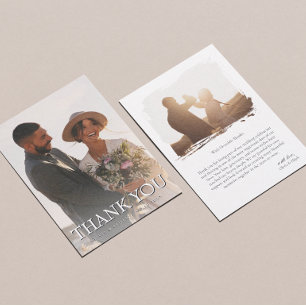 Personalized Photo Wedding Thank You Card Elegant