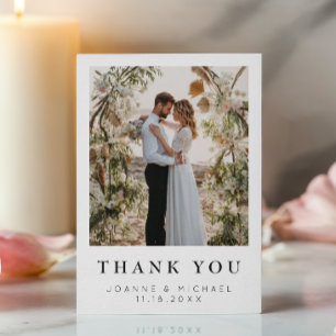 Personalized Photo Wedding Thank You Card Elegant