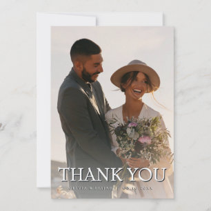 Personalized Photo Wedding Thank You Card Elegant