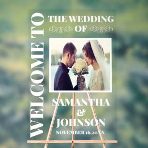 Personalized Photo Wedding Welcome Acrylic Sign