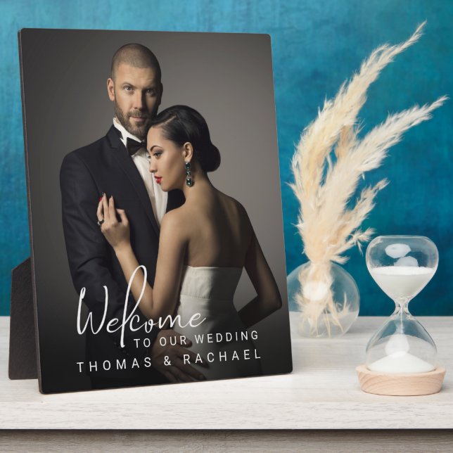 Personalized Photo Wedding Welcome Plaque (Side)