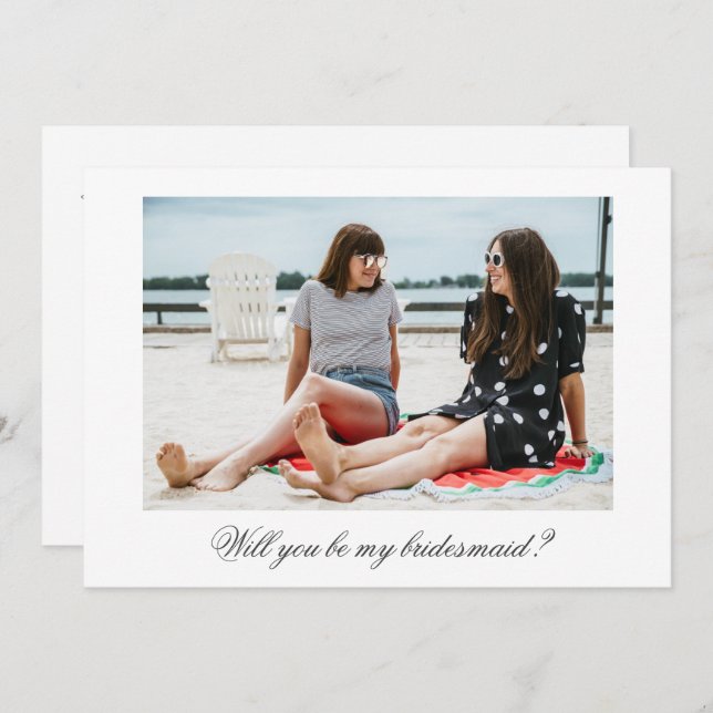 Personalized Photo Will You Be My Bridesmaid Card (Front/Back)