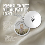 Personalized Photo Will You Marry Me Locket<br><div class="desc">This locket is a truly enchanting way to propose and cherish the moment forever. It's designed to hold a special photo of you and your beloved, and it doubles as a heartfelt marriage proposal. Imagine the look of surprise and joy on your partner's face when they open the locket to...</div>