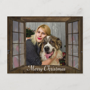 Personalized Photo Window Christmas Postcard