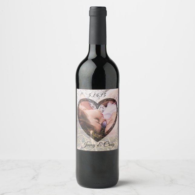 Personalized Photo Wine Bottle Labels (Front)