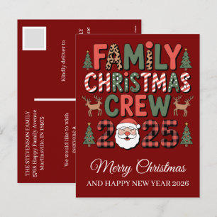 Personalized Photo Winter Wishes Christmas 2025 Holiday Postcard