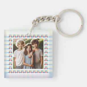 Personalized Photo with Fun Colourful Joyful Frame Keychain