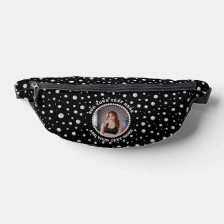 Personalized Photo with Pearls Circle on Black