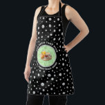 Personalized Photo with Pearls Circle on Black Apron<br><div class="desc">A personalized photo design with Pearls Circle on a black background sprinkled with pearls. Perfect for gifts,  accessories,  and elegant everyday items.
You must know that you get a photo!</div>