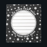 Personalized Photo with Pearls Circle on Black Notepad<br><div class="desc">A personalized photo design with Pearls Circle on a black background sprinkled with pearls. Perfect for gifts,  accessories,  and elegant everyday items.
You must know that you get a photo!</div>
