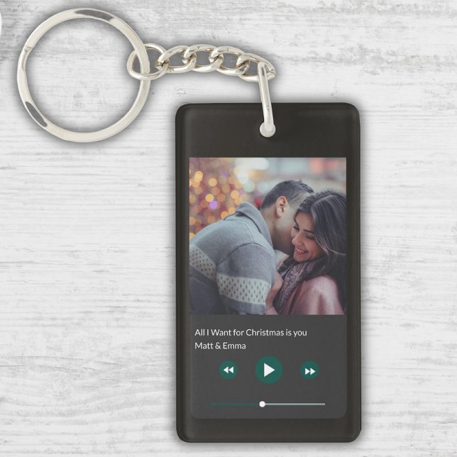 Personalized Photo with Song Title Keychain (Creator Uploaded)