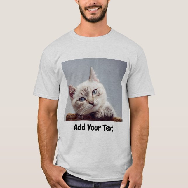 Personalized Photo With Your Text T-Shirt (Front)