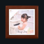 Personalized Photo Wood Jewellery Keepsake Box<br><div class="desc">An adorable personalized keepsake for a little girl. Add a photo of a child,  family,  pet,  or anyone you love to this keepsake or gift box. Ceramic tile lid. You may also get it as a framed wall tile.</div>