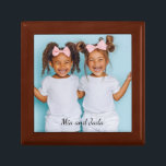 Personalized Photo Wood Twins Photo Box<br><div class="desc">An adorable personalized keepsake box with a photo of twins. Add a photo of a anyone,  family,  pet,  or anyone you love to this keepsake or gift box. Ceramic tile lid. You may also get it as a framed wall tile.</div>