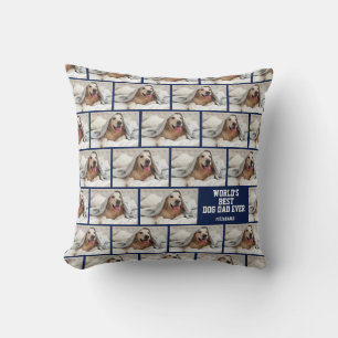 Personalized Photo Worlds Best Dog Dad Throw Pillow