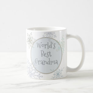 Personalized Photo World's Best Grandma Snowflake Coffee Mug