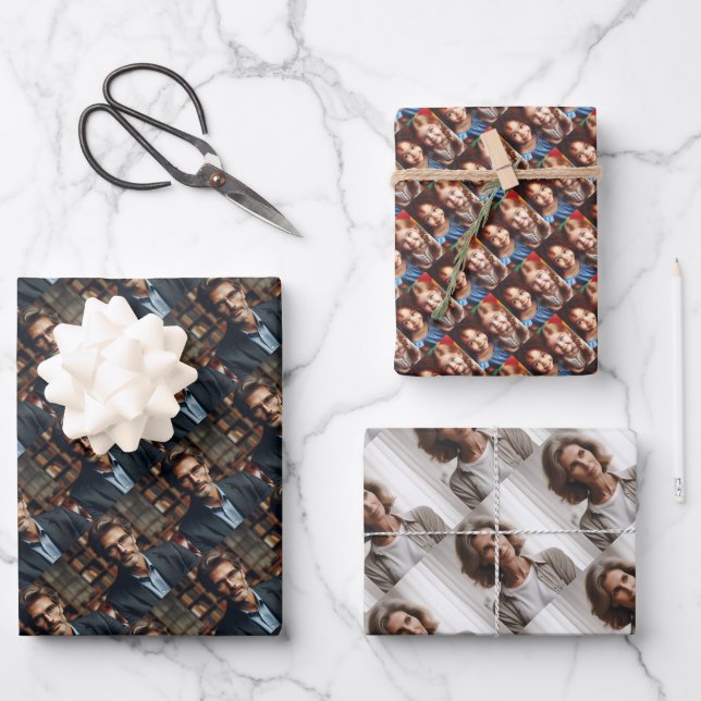 Personalized Photo Wrapping Paper Flat Sheet Set (Front)
