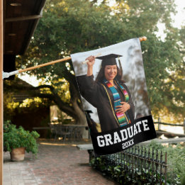Personalized Photo & Year GRADUATE House Flag