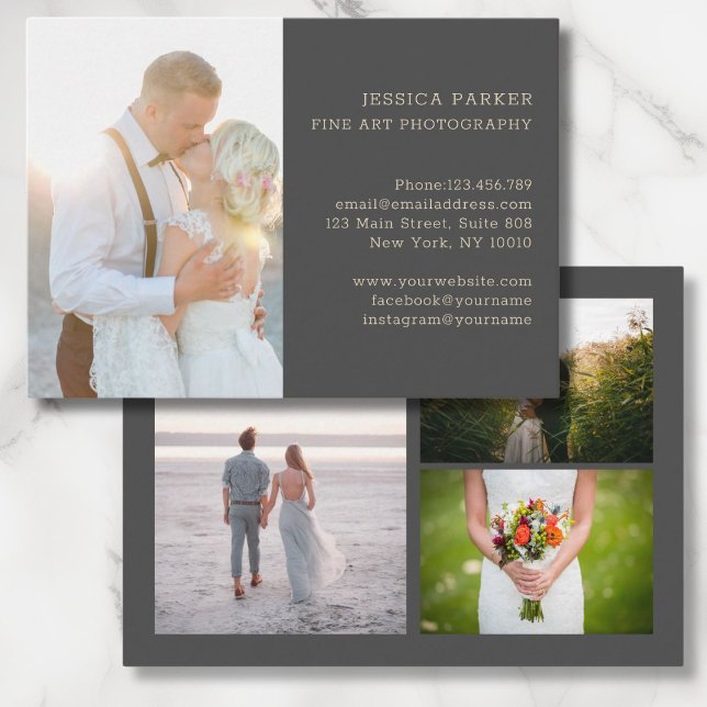 personalized photograph business card (Customer specific 4 photo photography business card)