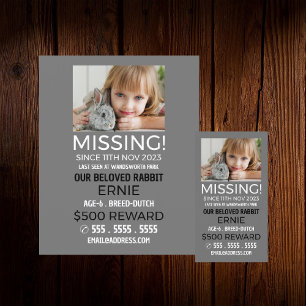 Personalized Photograph, Missing, Lost Pet Cards