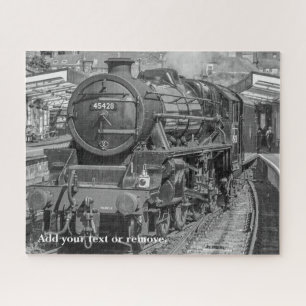 Personalized, photograph of English steam train, Jigsaw Puzzle
