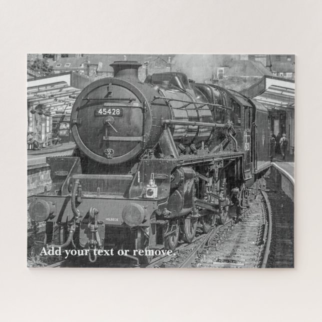Personalized, photograph of English steam train, Jigsaw Puzzle (Horizontal)